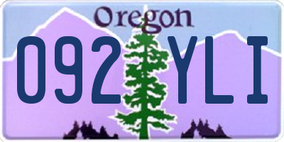 OR license plate 092YLI