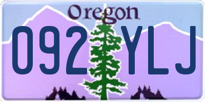 OR license plate 092YLJ