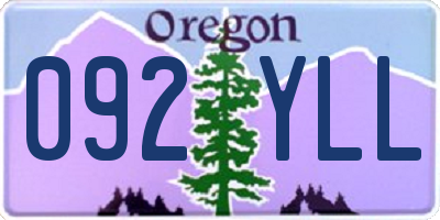 OR license plate 092YLL