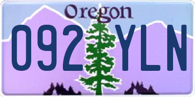 OR license plate 092YLN