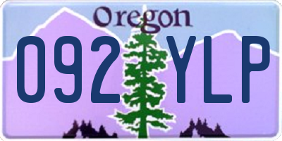 OR license plate 092YLP