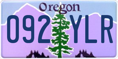 OR license plate 092YLR