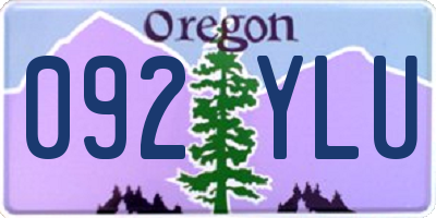 OR license plate 092YLU