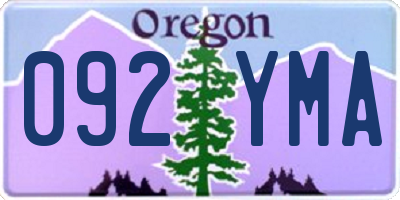 OR license plate 092YMA
