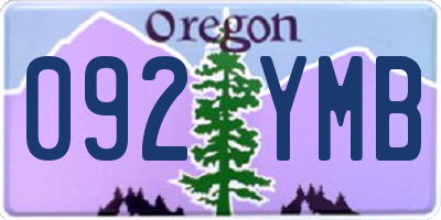 OR license plate 092YMB
