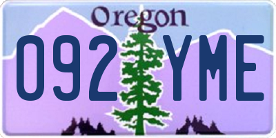 OR license plate 092YME