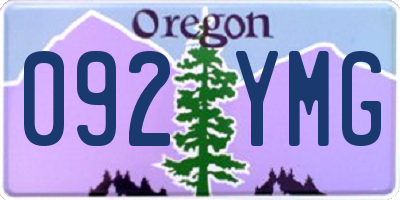 OR license plate 092YMG