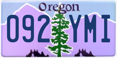 OR license plate 092YMI