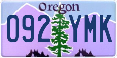 OR license plate 092YMK