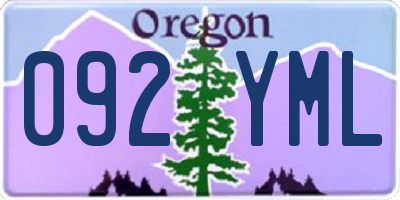 OR license plate 092YML