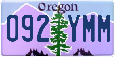 OR license plate 092YMM