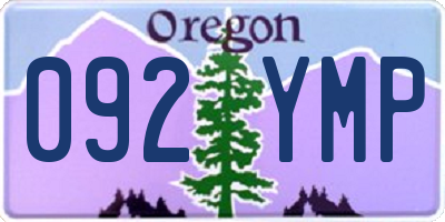 OR license plate 092YMP