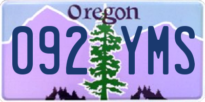 OR license plate 092YMS