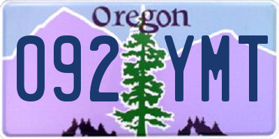 OR license plate 092YMT