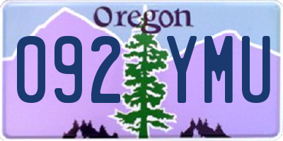 OR license plate 092YMU