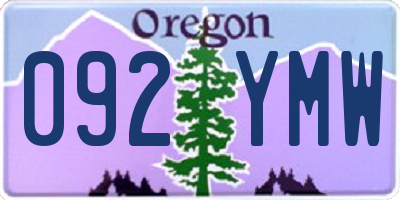 OR license plate 092YMW