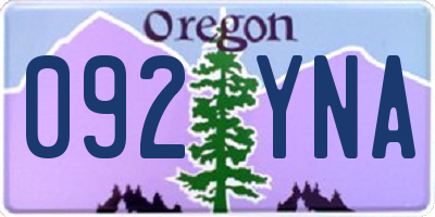 OR license plate 092YNA