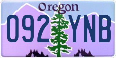 OR license plate 092YNB