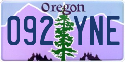 OR license plate 092YNE