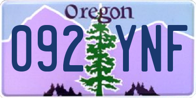 OR license plate 092YNF