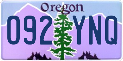 OR license plate 092YNQ