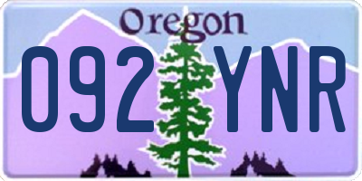 OR license plate 092YNR