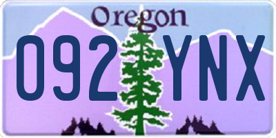 OR license plate 092YNX
