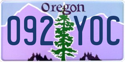 OR license plate 092YOC