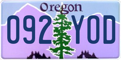 OR license plate 092YOD