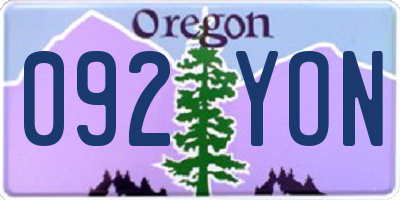 OR license plate 092YON