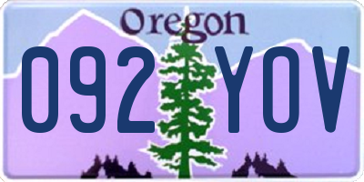 OR license plate 092YOV