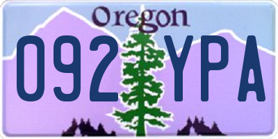 OR license plate 092YPA