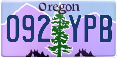 OR license plate 092YPB