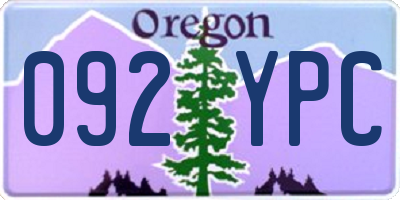 OR license plate 092YPC