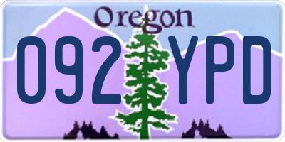 OR license plate 092YPD