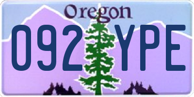 OR license plate 092YPE