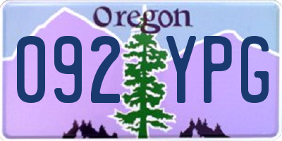 OR license plate 092YPG