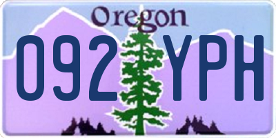 OR license plate 092YPH