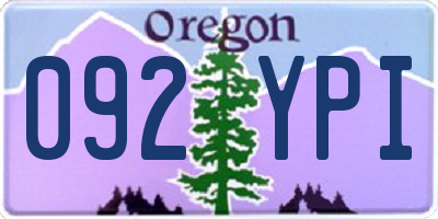 OR license plate 092YPI