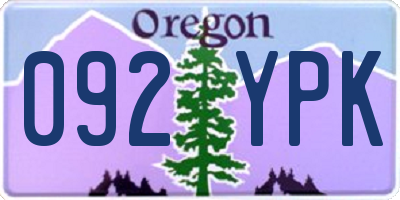OR license plate 092YPK