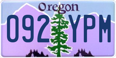 OR license plate 092YPM