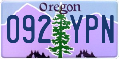 OR license plate 092YPN