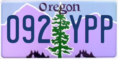 OR license plate 092YPP