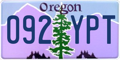 OR license plate 092YPT