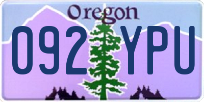 OR license plate 092YPU