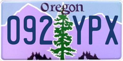 OR license plate 092YPX