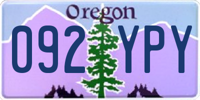 OR license plate 092YPY
