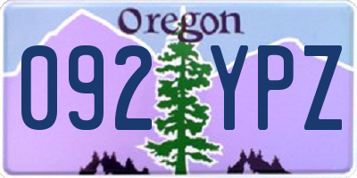 OR license plate 092YPZ
