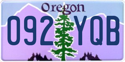 OR license plate 092YQB