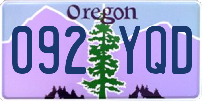 OR license plate 092YQD